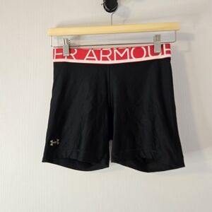 Under armour shorts with red waist band